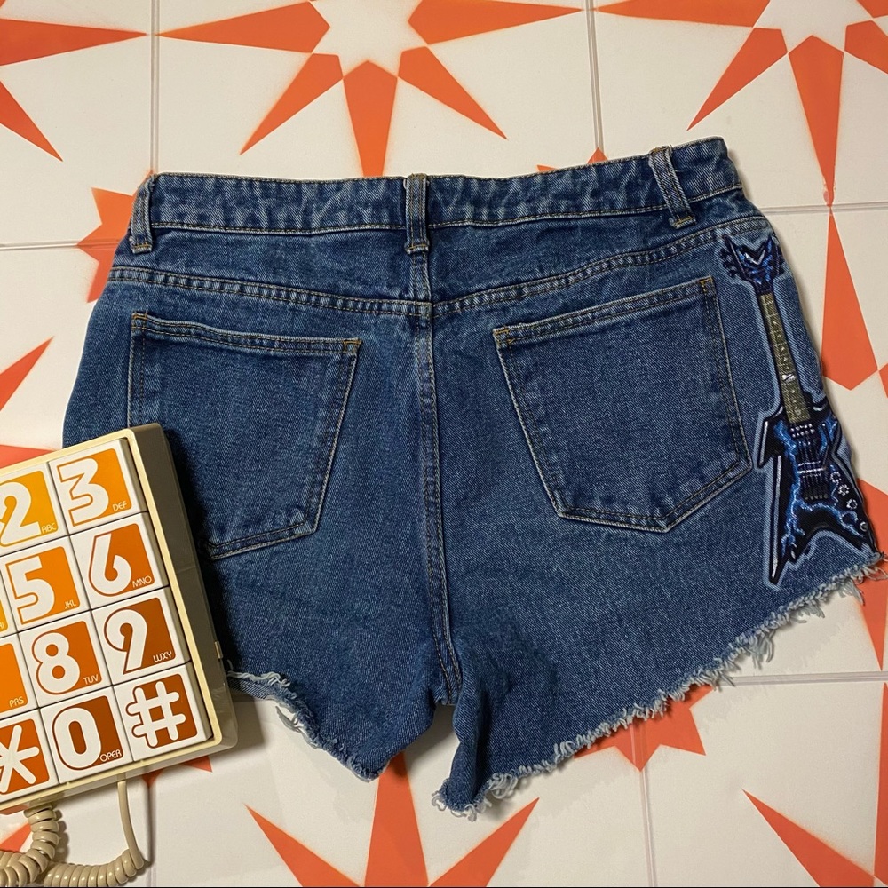 Vintage Hand Painted Black Sabbath Denim Cutoffs